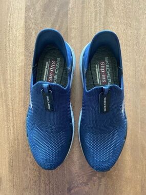 Skechers Men's Slip-On Knit Sneakers in Blue